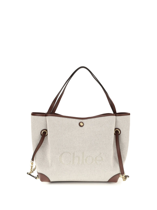 Chloé Clover Tote Bag — Brown Cotton