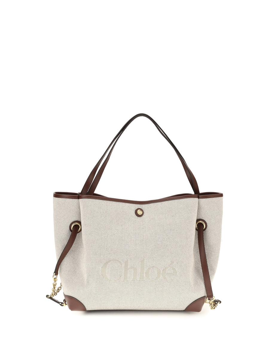 Chloé Clover Tote Bag — Brown Cotton