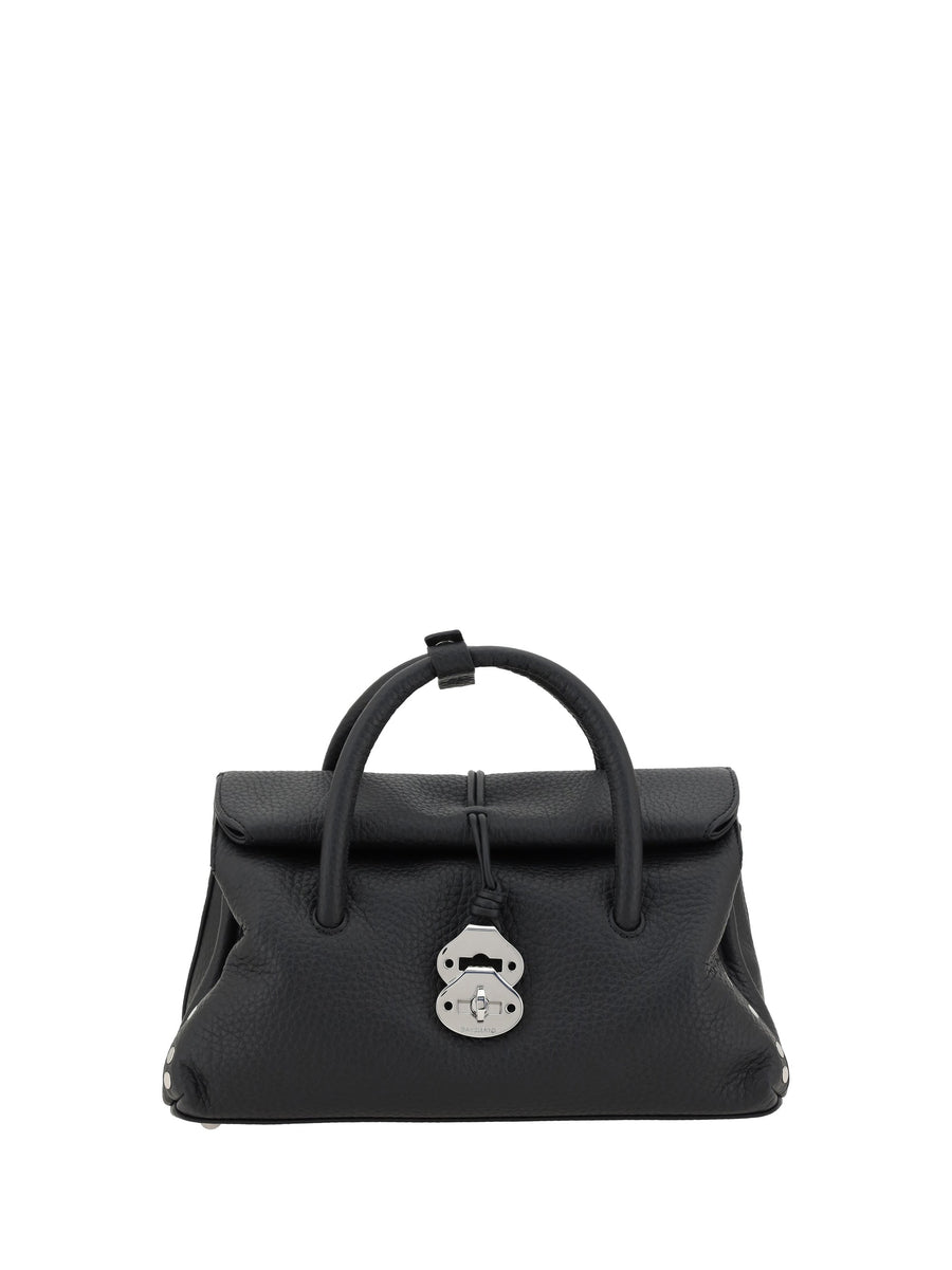Zanellato Dotta Centauro Shoulder Bag — Black Calf Leather Bos Taurus