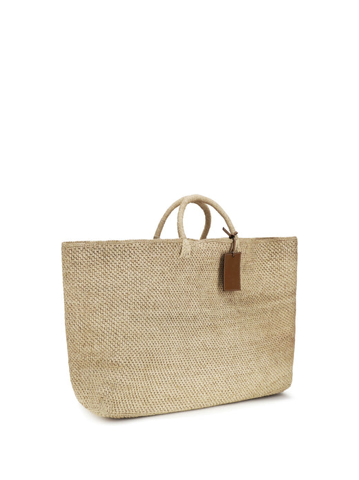 Manebi Saona Tote Bag — Beige Raffia
