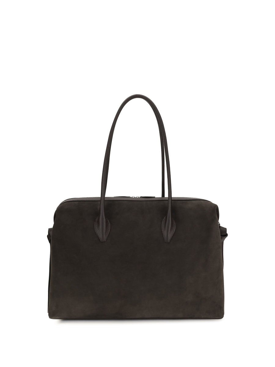 Yuzefi Brioche Shoulder Bag — Black Suede