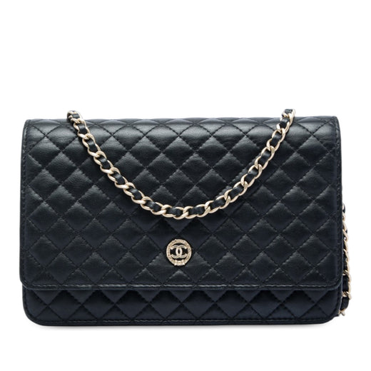 Quilted Lambskin Crest Wallet On Chain - Image 1