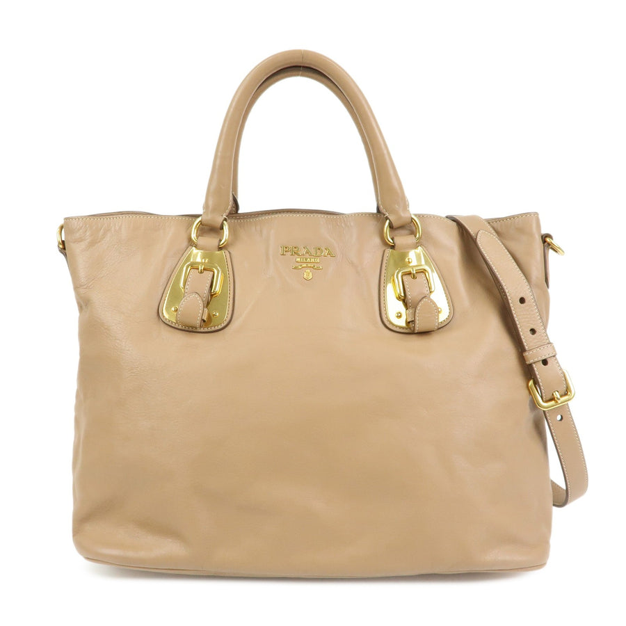 Prada Convertible Shopper Soft Calf Brown Leather Bag