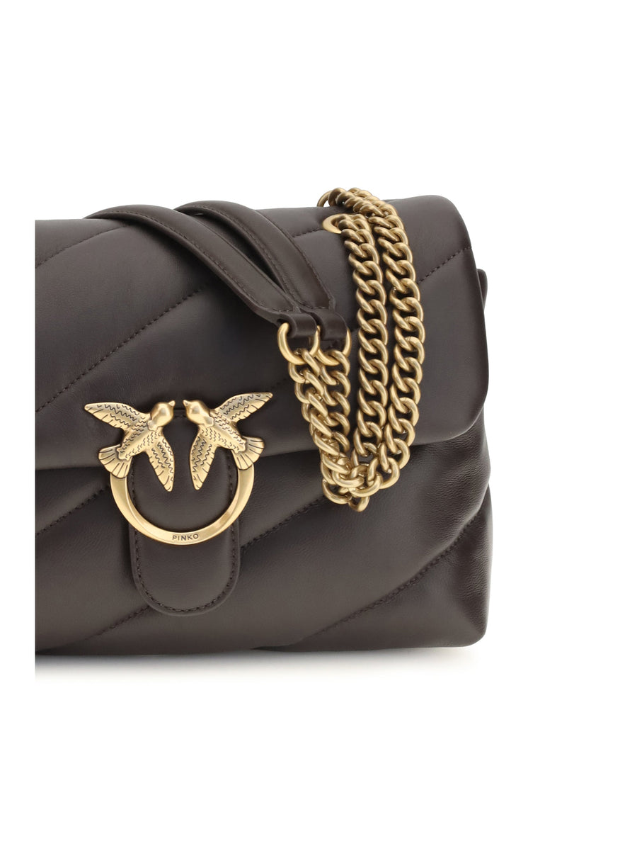 Pinko Love Shoulder Bag — Brown Calf Leather