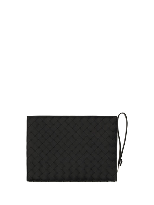 Bottega Veneta Intrecciato Weave Leather Wallet — Black