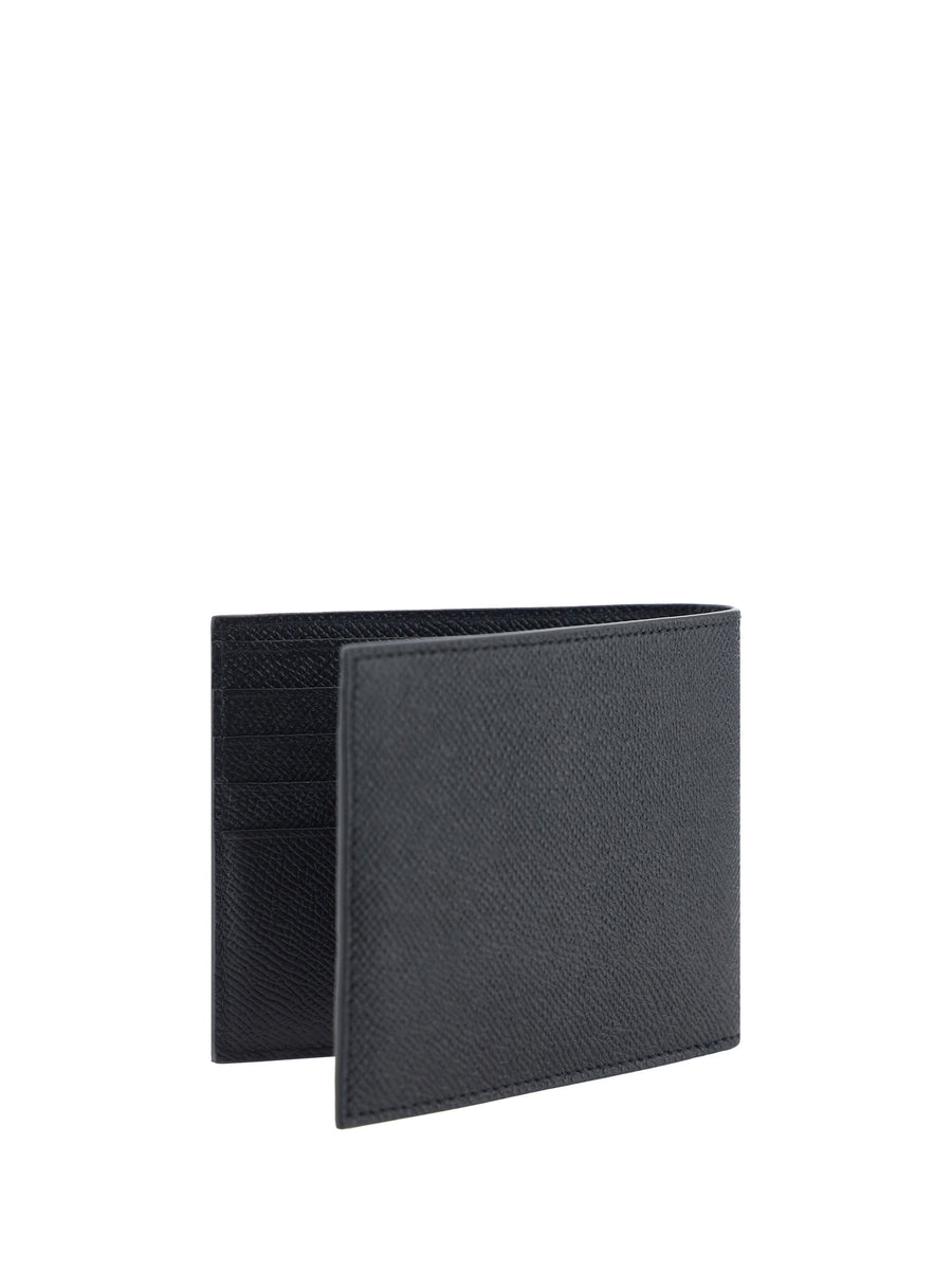 Ferragamo Gancini Calfskin Billfold Wallet — Black Calf Leather (bos Taurus)