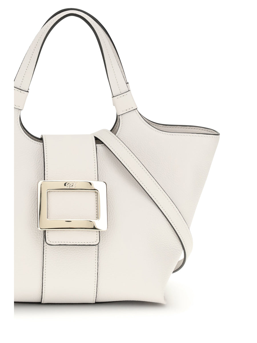 Roger Vivier Top Handle Bag — Beige Calf Leather