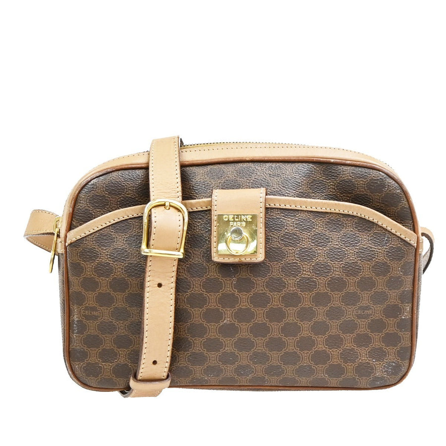 Celine Macadam Leather Brown Pvc Bag