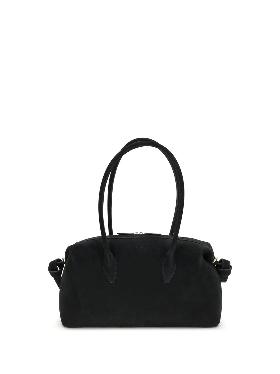 Yuzefi Brioche Shoulder Bag — Black Calf Leather