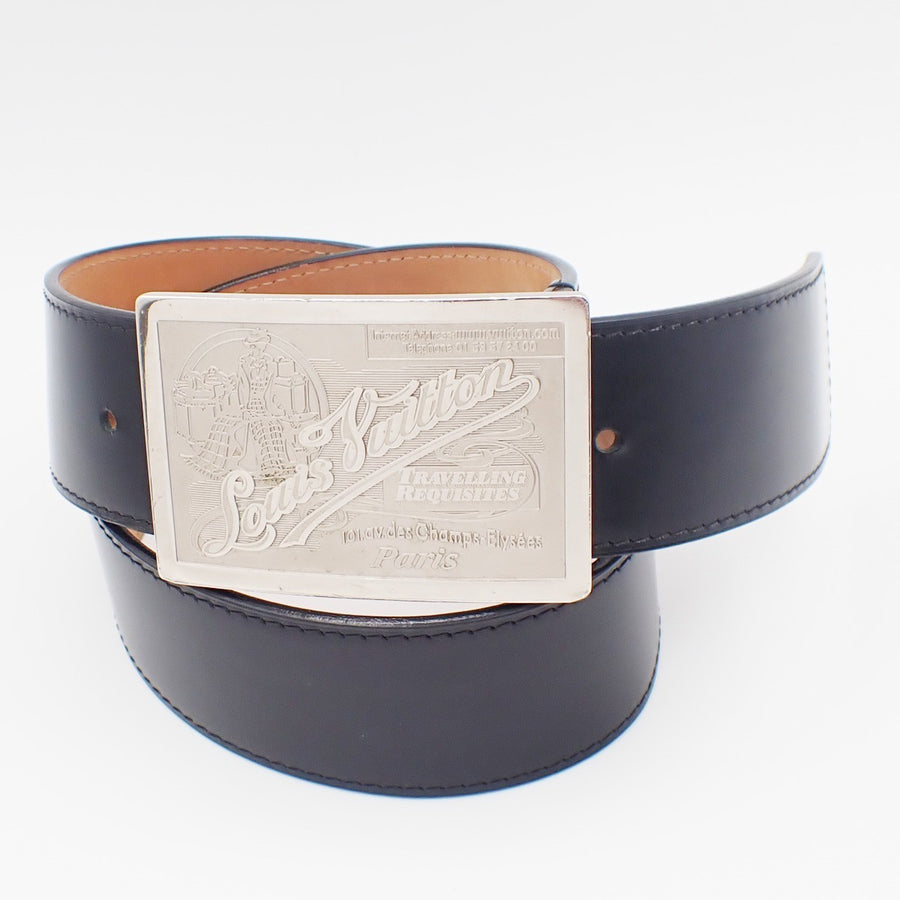 Louis Vuitton Voyage Buckle Belt Leather Black