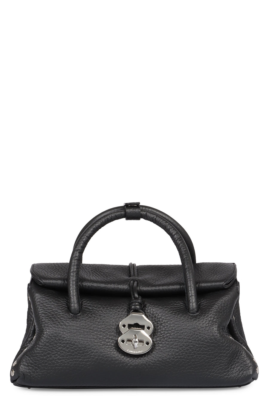 Zanellato Pebbled Leather Top Handle Bag — Black Cow Hide