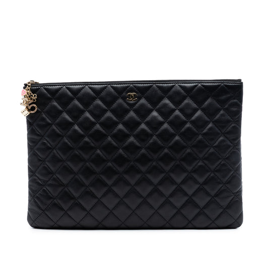 Large Quilted Lambskin Casino Charms O Case Clutch - Image 1