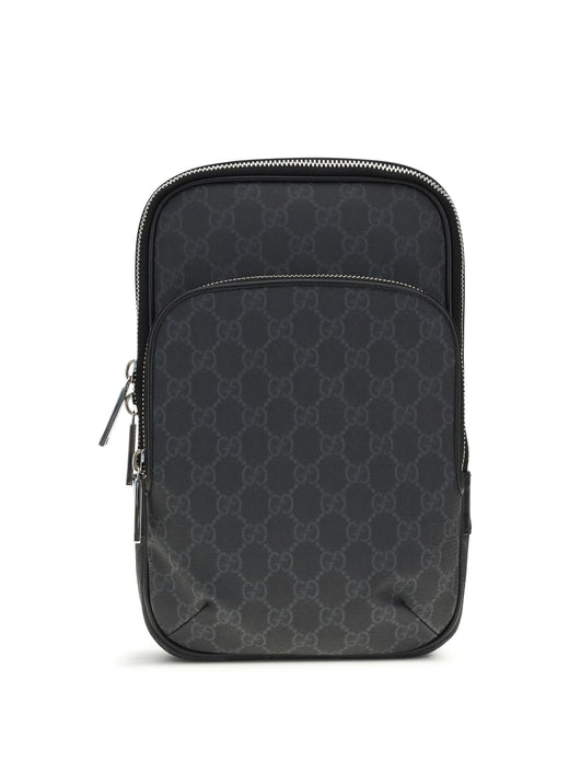 Gucci Gg Supreme Shoulder Bag — Black