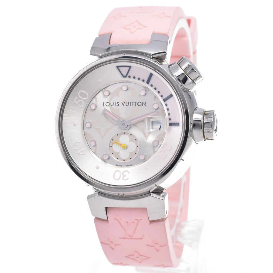 Louis Vuitton Tambour Quartz Stainless Steel And Monogram Rubber Watches