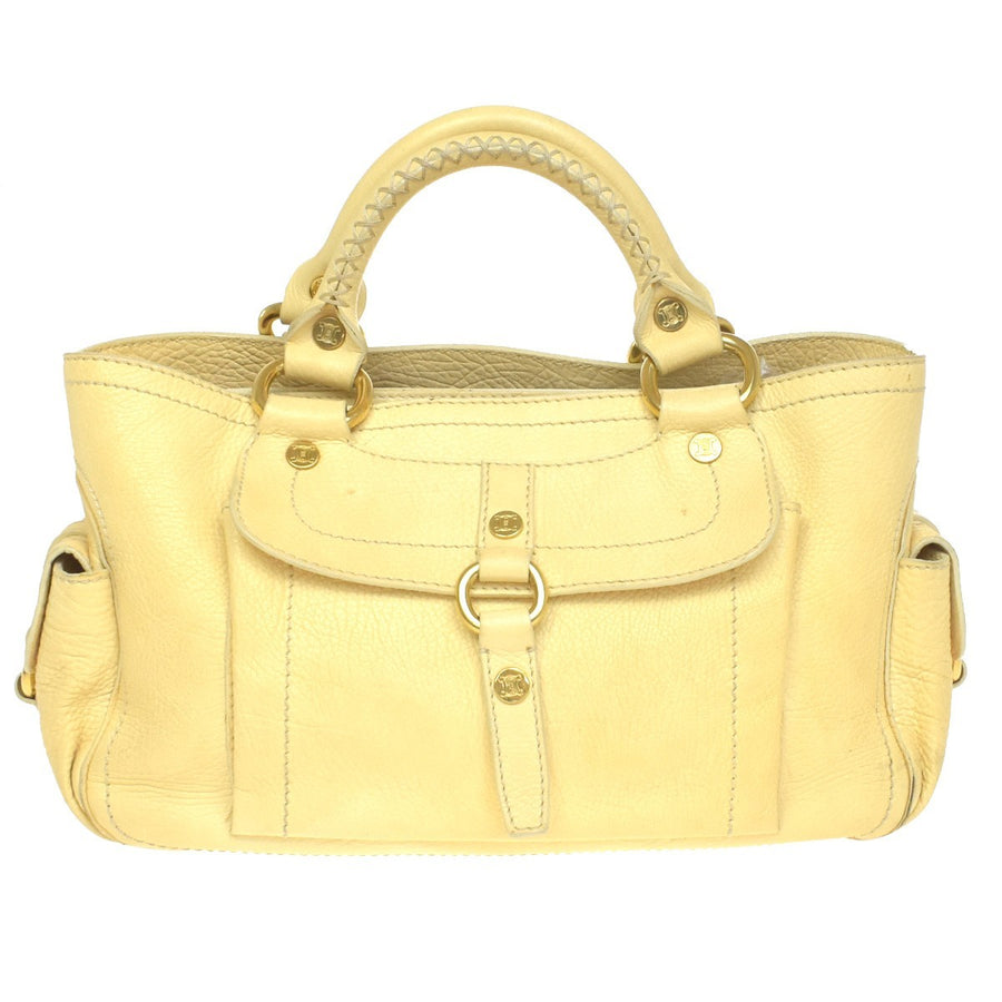 Celine Boogie Satchel Leather Yellow