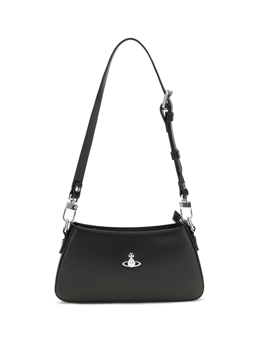 Vivienne Westwood Shoulder Bag — Black Calf Leather Bos Taurus
