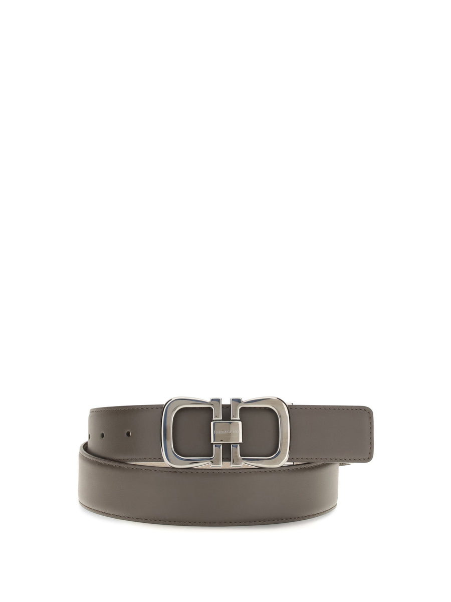 Ferragamo Reversible Leather Belt — Brown Calf Bos Taurus