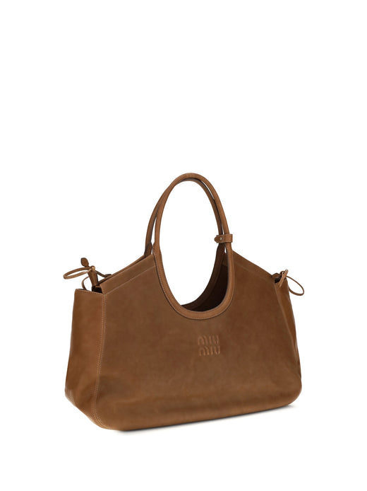 Miu Miu Ivy Shoulder Bag — Brown Lamb Leather