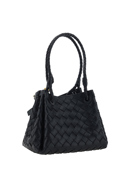 Bottega Veneta Parachute Shoulder Bag — Black Lambskin
