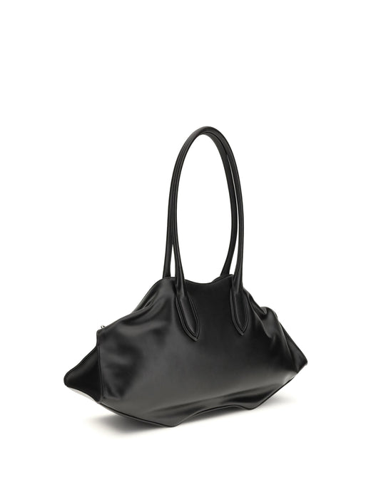 Alexander Mcqueen Manta Shoulder Bag — Black Calf Leather (bos Taurus)