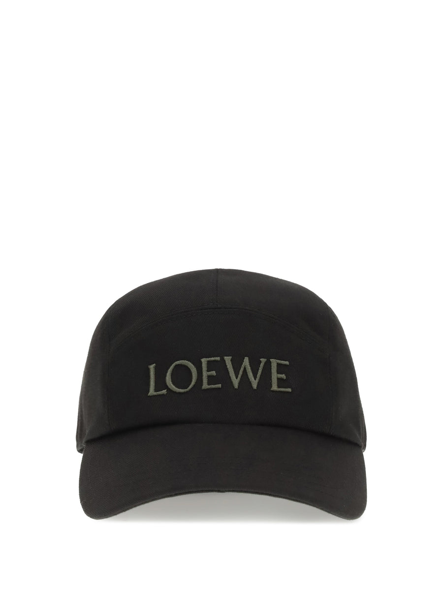 Loewe K820358x93 Logo-Embroidered Cotton Baseball Cap — Black Caps