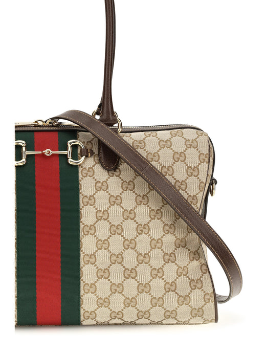Gucci Gg Top Handle Bag — Beige Fabric