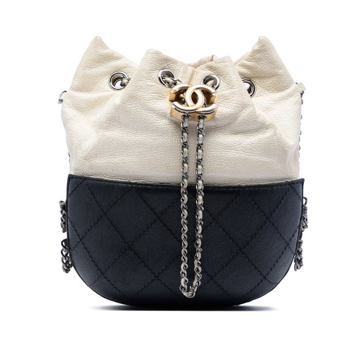 Small Bicolor Quilted Calfskin Gabrielle Bucket Bag - Image 1