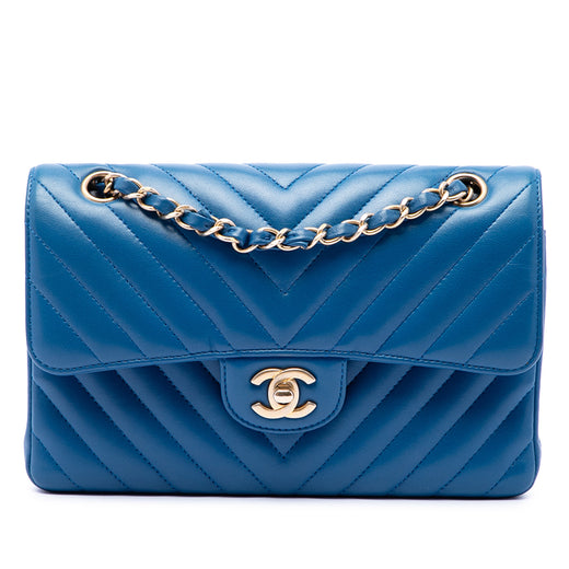 Small Classic Chevron Lambskin Double Flap - Image 1