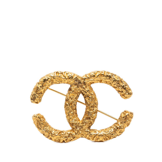 CC Gold Plated Baroque Embossed Brooch - Image 1