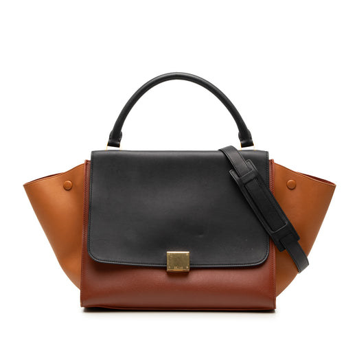 Medium Tricolor Leather Trapeze Satchel - Image 1
