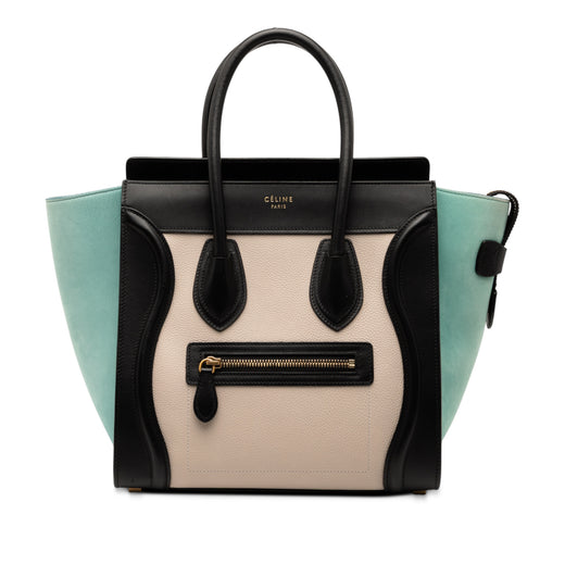 Micro Tricolor Leather Luggage Tote - Image 1