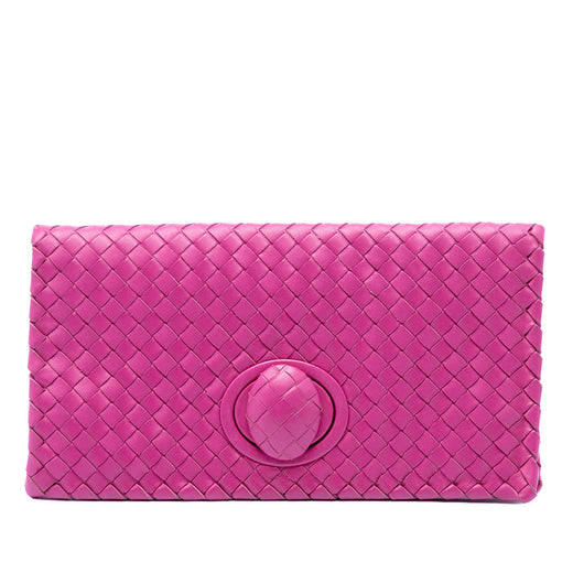 Nappa Intrecciato Turn Lock Clutch - Image 1