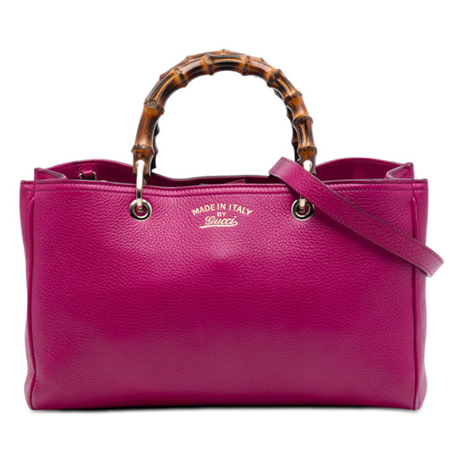Medium Calfskin Bamboo Shopper Satchel - Image 1