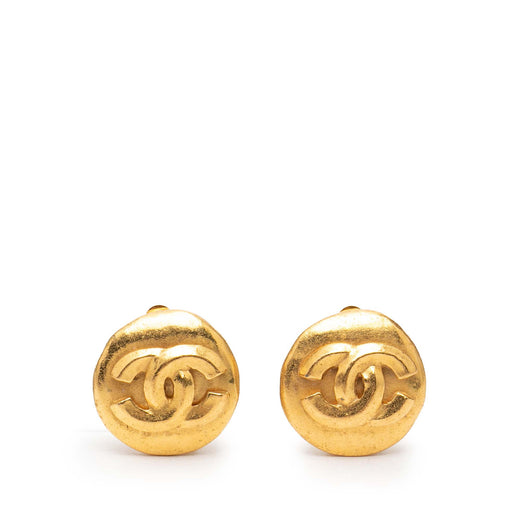 CC Gold Plated Round Clip On Earrings - Image 1