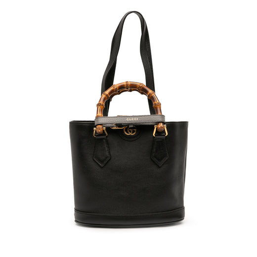 Small Calfskin Bamboo Diana Convertible Bucket Bag - Image 1
