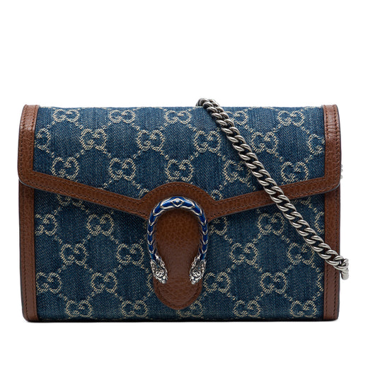 GG Denim Dionysus Wallet on Chain - Image 1