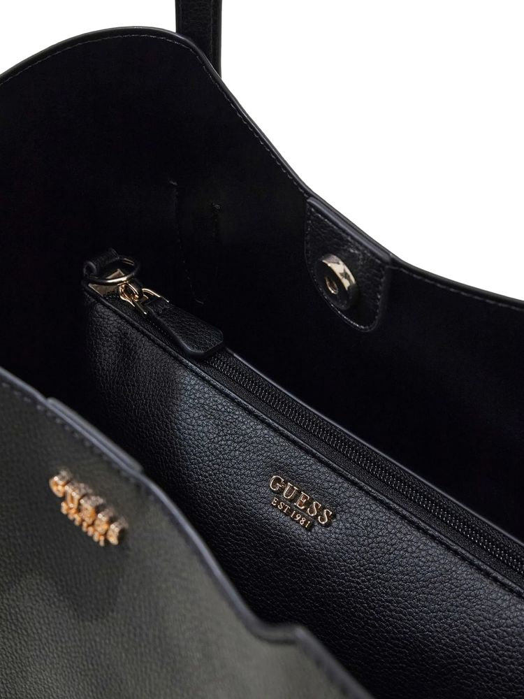 Guess Tote Bag — Black Polyurethane