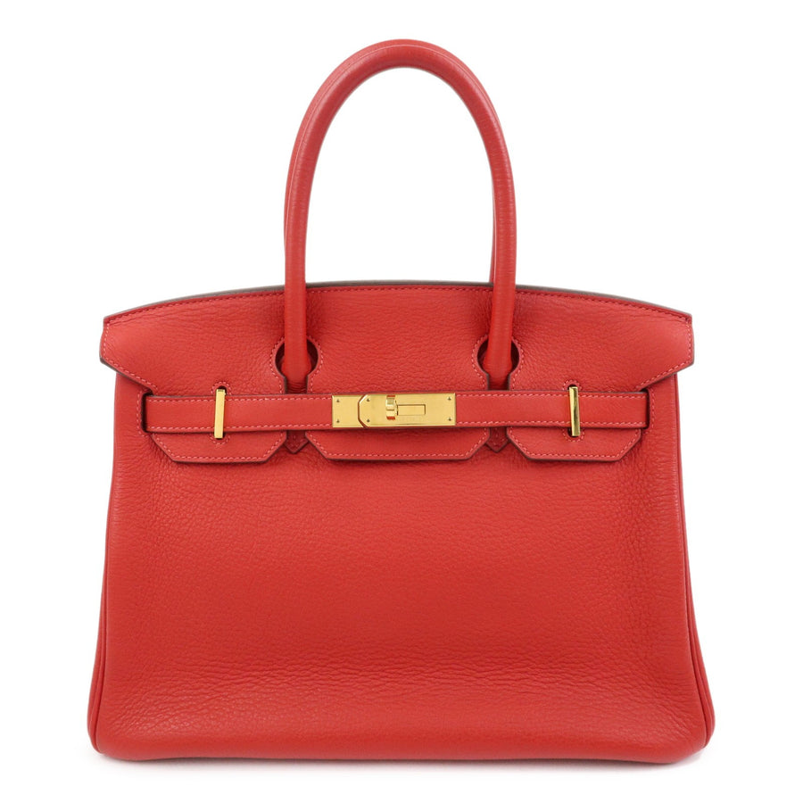 Hermes Birkin Red Togo With Gold Hardware Leather Bag