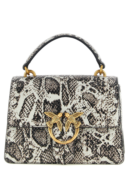 Pinko Love Top Handle Bag — White Calf Leather