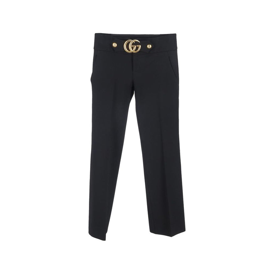 Black Viscose Casual Pants