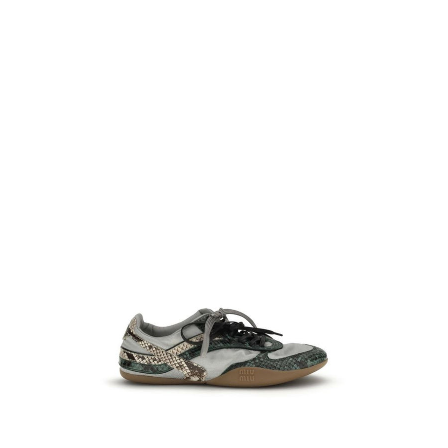 Gray Other Fibres Athletic Sneakers