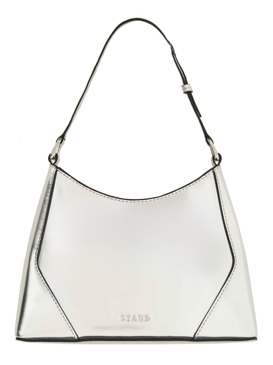 Staud Linda Shoulder Bag — Silver Cow Leather (bos Taurus)