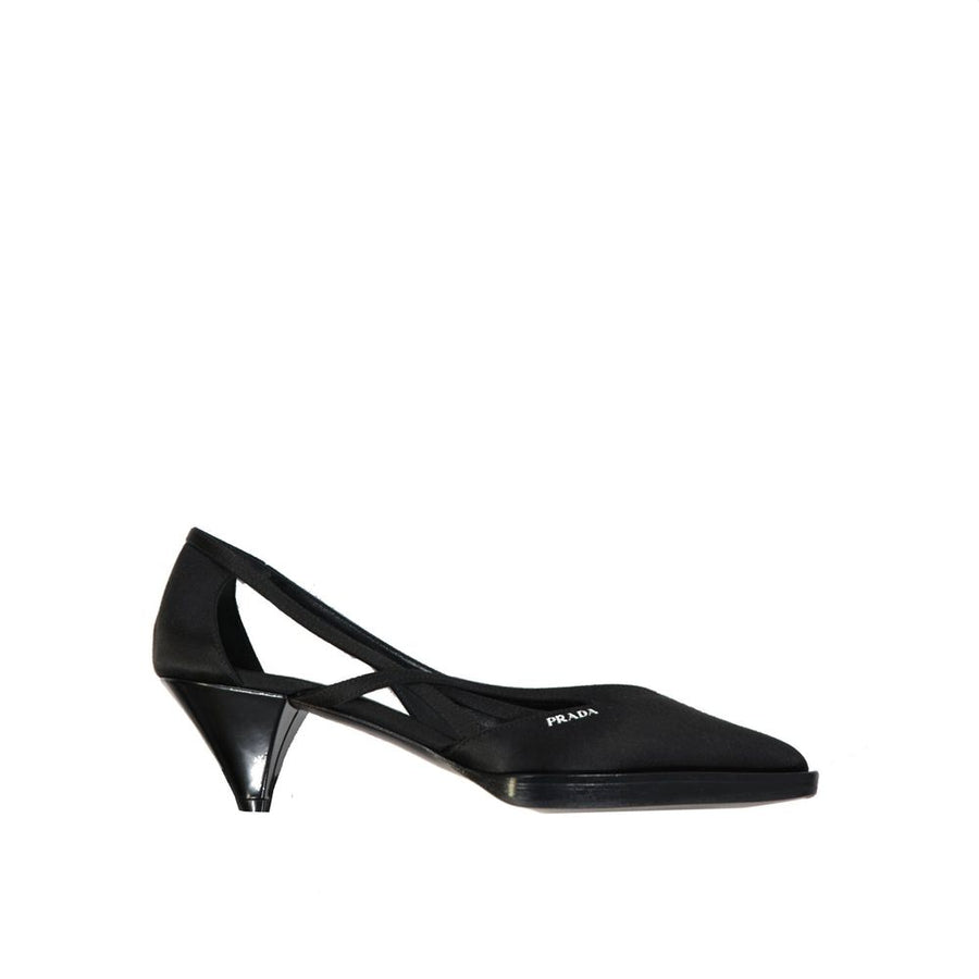 Black Silk High Heel Pumps
