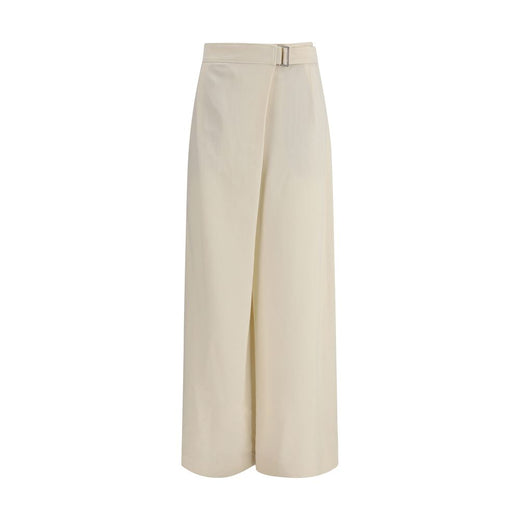 Beige Viscose Casual Pants