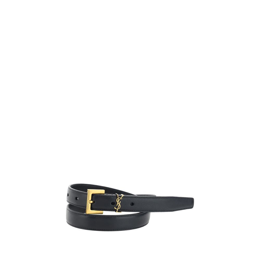 Black Calf Leather Bos Taurus Thin Belt
