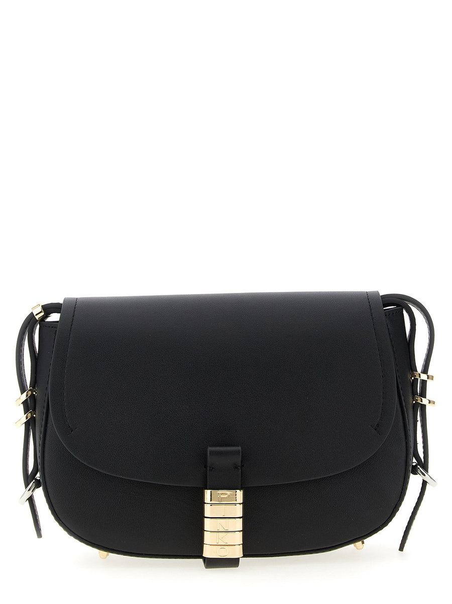 Pinko Calfskin Leather Crossbody Bag — Black