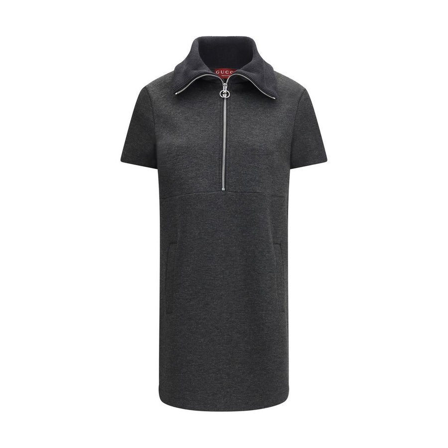 Gray Cotton Casual Dress
