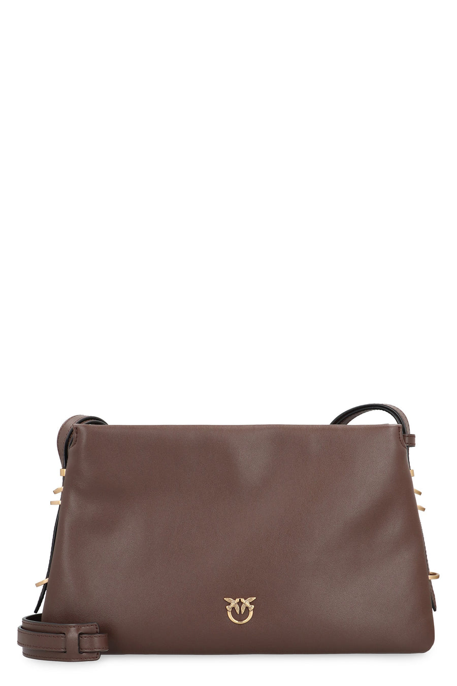 Pinko Calf Leather Crossbody Bag — Brown