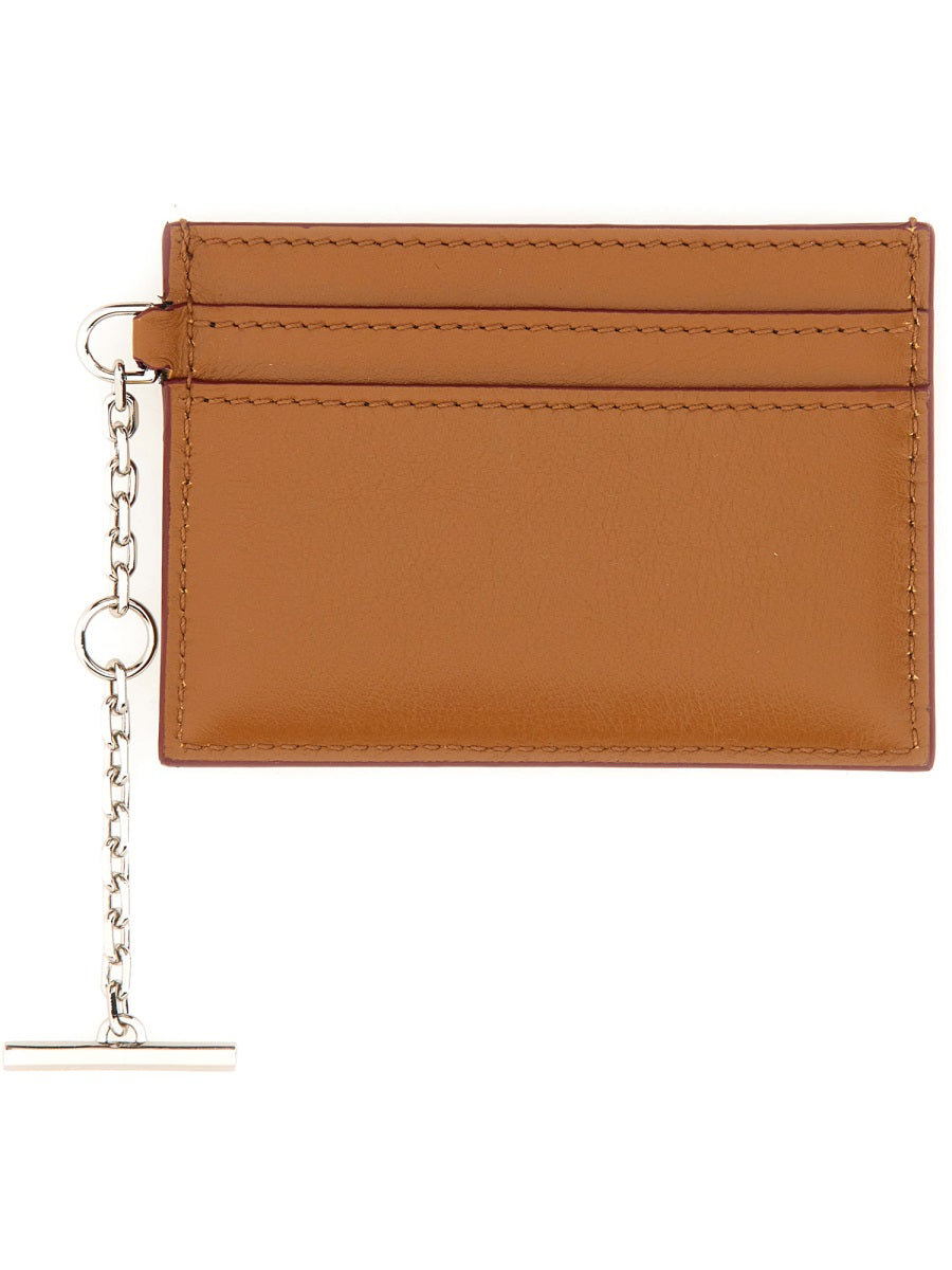Alexander Mcqueen Leather Card Case — Buff Main: Wallets & Purses