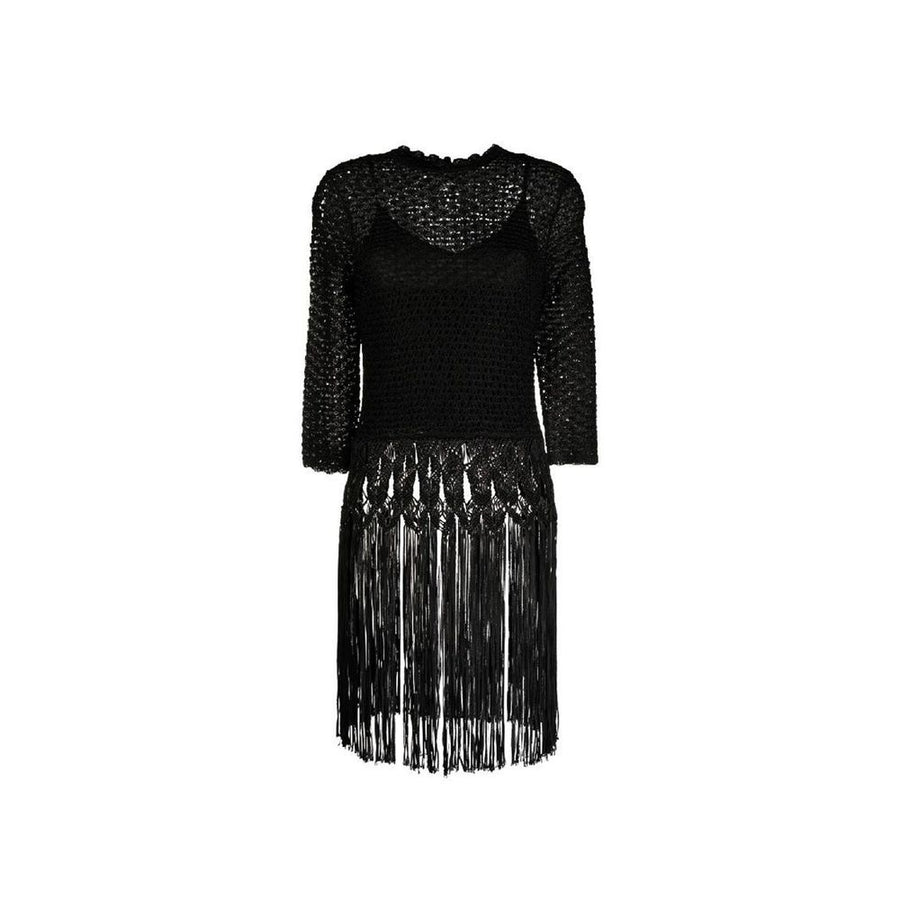 Black Viscose Casual Dress